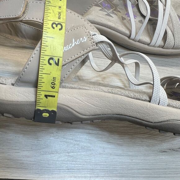 Skechers Reggae Slim Takes Two Sandals Size 11 Taupe Elastic Straps - Picture 10 of 10